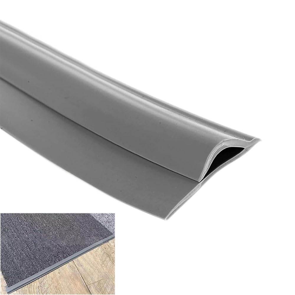 Durable Self-Adhesive Carpet to Tile Transition Strip - Grey PVC Floor Edge Trim for Smooth Edges and |(Length 6m(19.7ft))