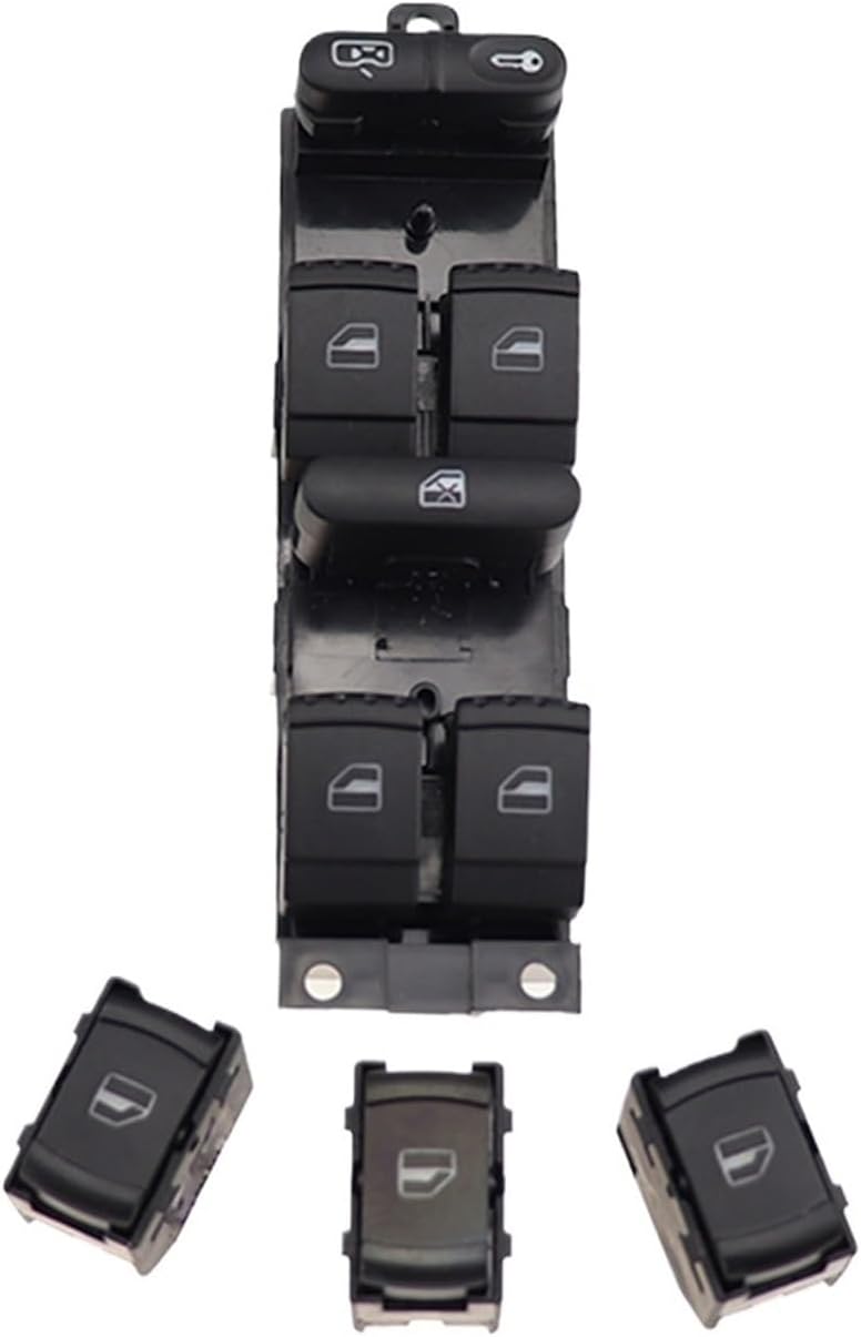 Window Regulator Switch 1J4959857 Master Window Panel Switch Fit for Golf 4 Jetta Bora Fit for Passat 2000-2006 1J4959857D 1J4959857B Quick Installation(A)