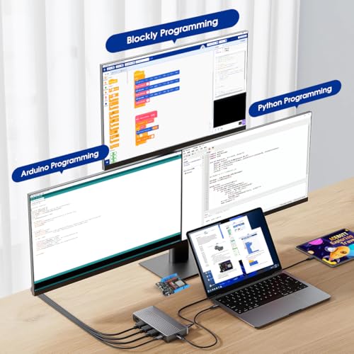 ACEBOTT 5DOF Smart Robot Arm Car Kit, 4WD Remote Control Car Compatible with Arduino/Python/Blockly Programming Project/STEM Education/Science Coding Kit for 12+ Teens and Adults Unique Gifts - Image 6