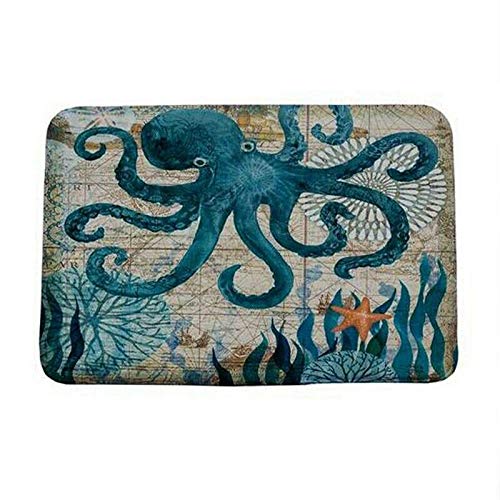 BIG BOOM® 1X(Marine Style Door Mat Floor Carpet for Living Room Sea Turtle Pattern Co D7J7