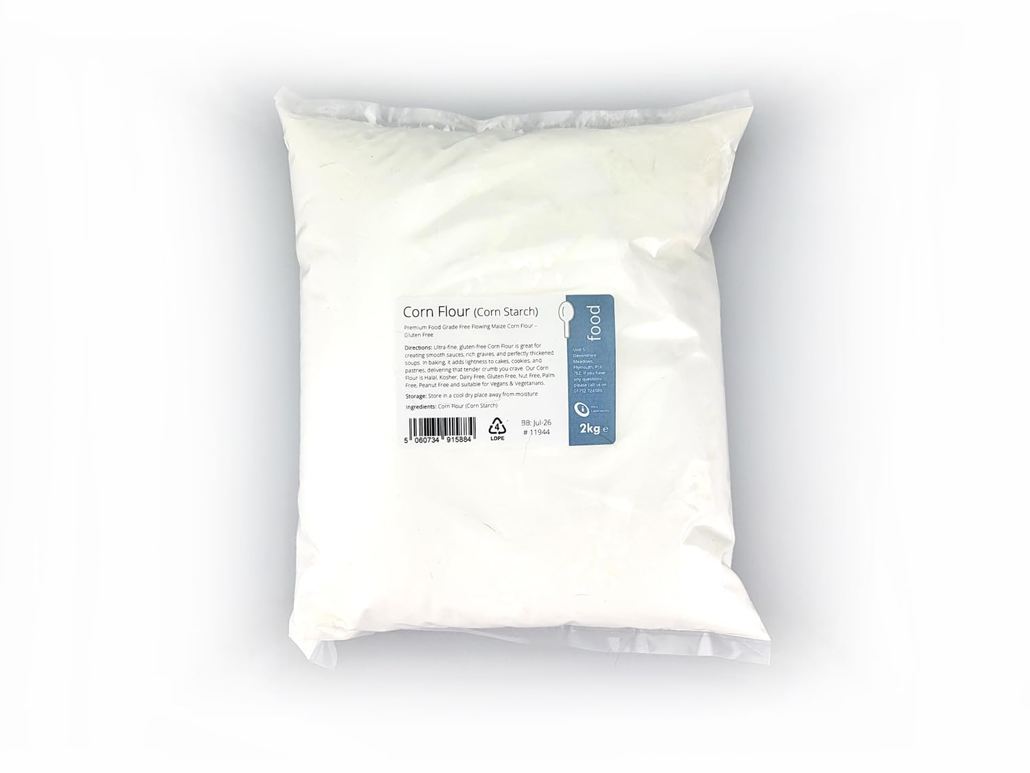 Premium Maize Cornflour 2kg, Ultra-Fine, Gluten-Free Thickening Powder