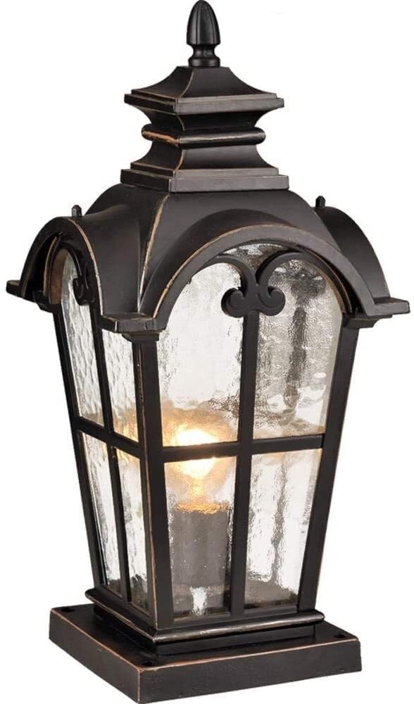 QUSYZD Ip23 Outdoor Decoration Landscape Light Vintage Waterproof Column Lamp Villa Glass Garden Lighting Lawn Patio Street Backyard Post Lights,Medium