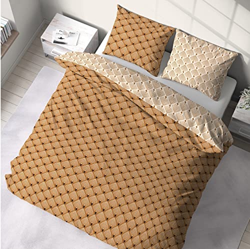 MANI TEXTILE Coté Déco - Prunella Double Duvet Cover Set Dimensions: 220 x 240 cm, Orange, Full - Image 2