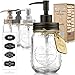 Premium Home Quality Premium Rustproof Stainless Steel Mason Jar Soap Pump/Lotion Dispenser Kit Modern Farmhouse | Includes 16 oz (Regular Mouth) Glass Mason Jar (Rust Proof Oil Rubbed Bronze)