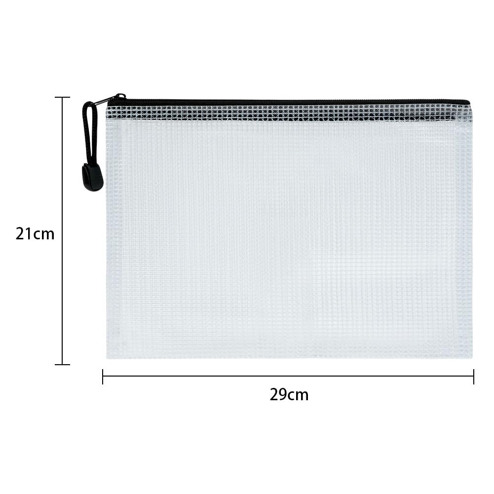 Vicloon Dokumententasche mit Reißverschluss B5, 10pcs Mesh Plastic Zip Bag, Wasserdichte Document Case, Reißverschlusstasche Zip Beutel Tasche Wallet Taschen Kunststoff Mesh Dokumentenmappen