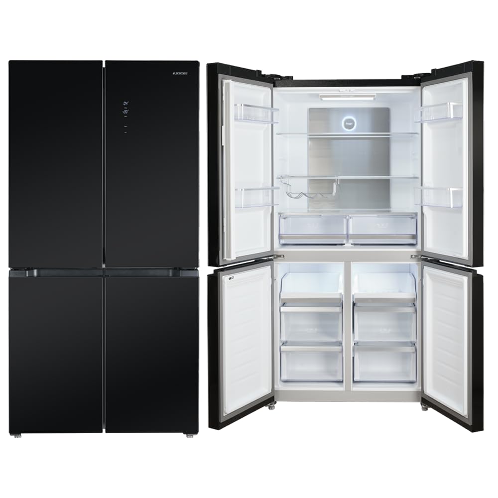 Jocel Frigorífico Side by Side JSBS4P967169, 490 litros, puertas cristal negro, 130 W, Clase eficiencia E, No Frost