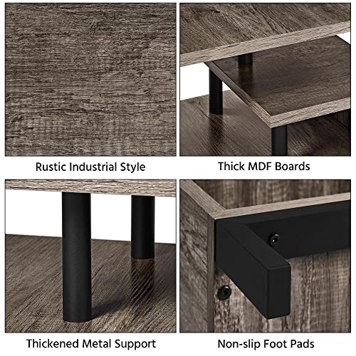 Yaheetech TV Stand Table for TV up to 55 inch, Wood Elegant TV Stand Cabinet with Metal Supports Storage Shelf for Living Room Home Entertainment Center - Image 7
