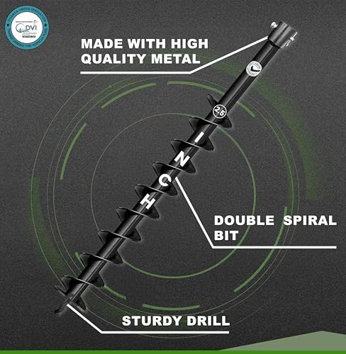 Image of DVI Universal Double Spiral 2.5 Inch Earth Auger Drill Bit /Planter | Fit In Every Type of Earth Auger | Made With High Metal & ISI Approved Pipe For Durablity | For Digging Holes, Plantation.
