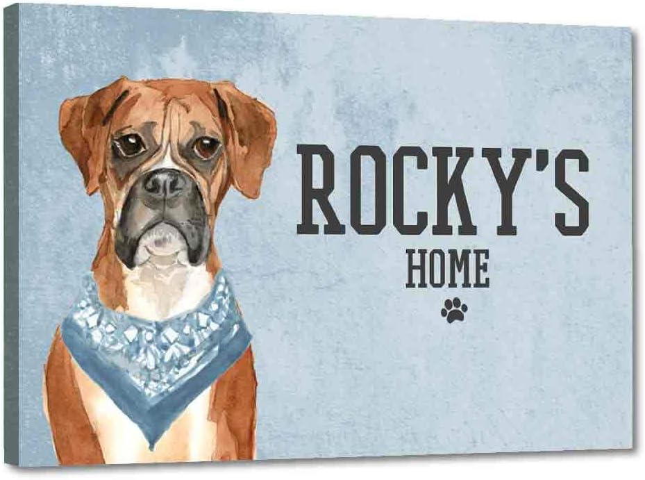 Nutcase - Personalized Beware of Dog Sign Board - Customized Name Plate - Adorable Boxer