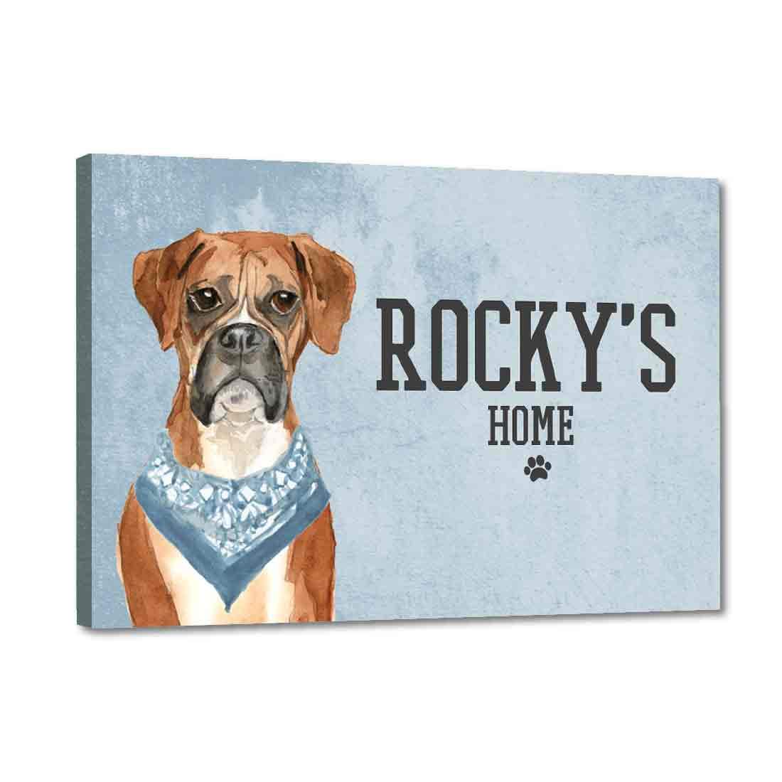 Nutcase - Personalized Beware of Dog Sign Board - Customized Name Plate - Adorable Boxer
