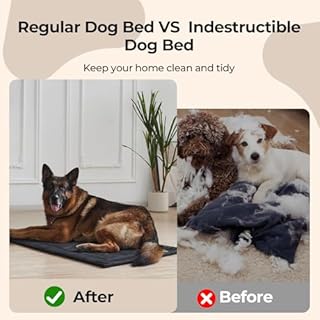 Couzssyhi Chew Proof Dog Crate Pad - Indestructible Durable Dog Bed for Aggressive Chewers, Machine Washable & Waterproof Indoor Outdoor Tough Kennel Pad for Large Dogs (Large (28"x41"))