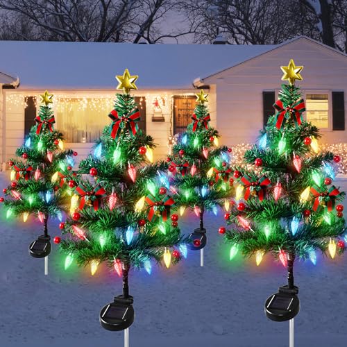 Dremisland Solar Christmas Tree Outside 4Pack...