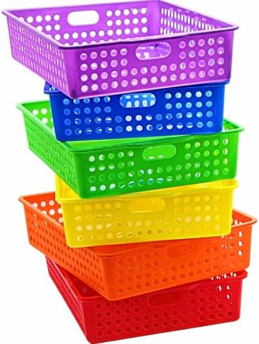 4E's Novelty 6 Pcs Colorful Plastic Classroom Storage Bins 13.75"...