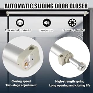 Self-Closing Sliding Door Closer, Slideback Sliding Door Closers with 2-Speed Adjustable Closing Speed, Pulling Force Up to 30kg/80kg and Door Widths from 29.5 to 51", for Kitchens, Bathrooms