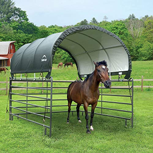 Shelterlogic 10' X 10' Powder Coated Green Corral Shelter Livestock Shade #TOP2
