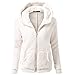Produktbild iHENGH Damen Winter Jacke Dicker Warm Bequem Slim Parka Mantel Lässig Mode Frauen Mit Kapuze Pullover Wolle Reißverschluss Baumwollmantel Outwear(Weiß, M)