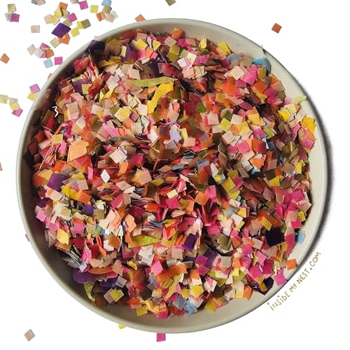 Bright Floral Multicolored Confetti Biodegradable Wedding Confetti Mix Party Decorations Decor Throwing Send Off (75g/2.5oz/1 litre)