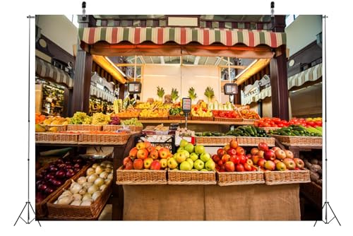 BELECO Fondo Fotográfico Tela 7x5ft Vegetales y Frutas miniatura 4