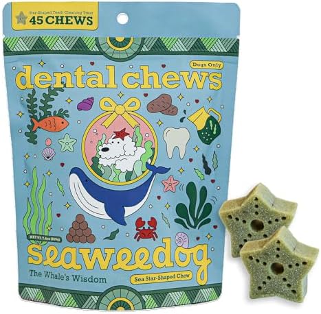 Dental Chews for Small Dogs, Vegan Sea Star Shape, Fresh Breath, Ascophyllum image 5