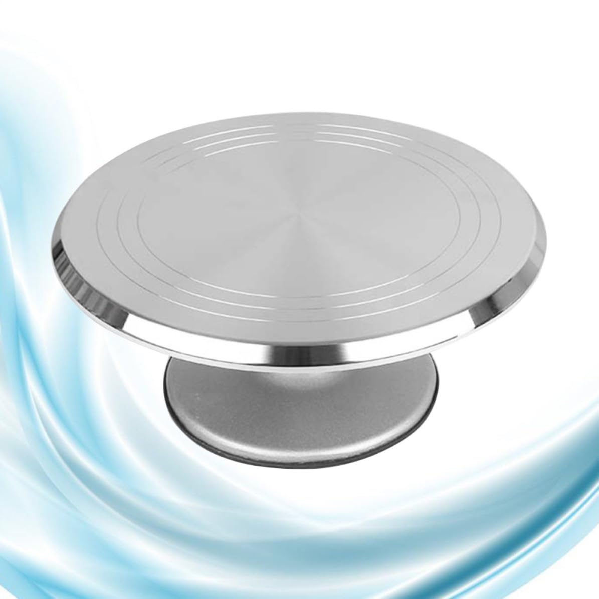 Alzatina per Dolci in Lega di Alluminio Argento da 12 Pollici Design Girevole a 360° e Base Antiscivolo per Decorazioni Stabili di Torte e Cupcake
