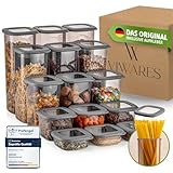 Viwares Vorratsdosen mit Deckel Luftdicht, 15er Vorratsbehälter Set BPA-Frei, Vorratsdose zur Müsli Mehl Aufbewahrung Küche, Praktische Organizer Küche, Frischhaltedosen für Lebensmittelaufbewahrung