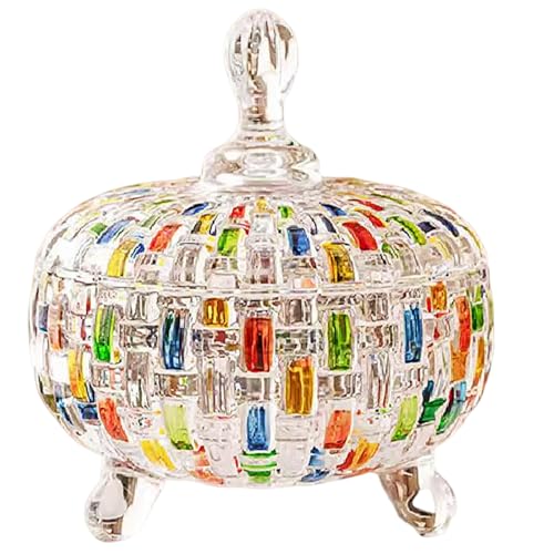 Bocal à bonbons transparent bol en verre 710 ml pour rangement de bijoux et cuisine