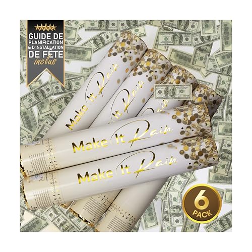 Canons à confettis de mariage PrimePure, poppers originaux avec mini dollars pour fête