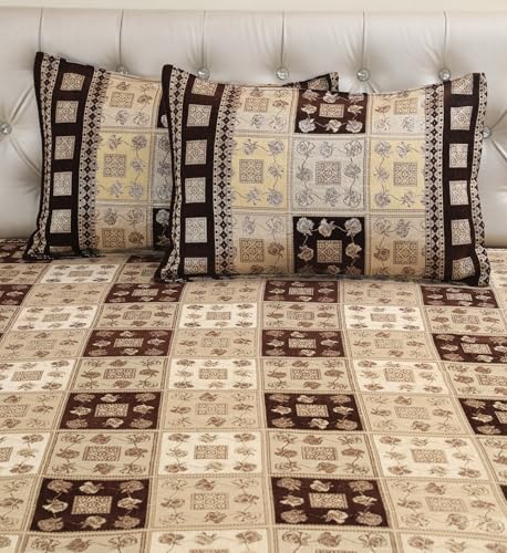 Image of Luxury Velvet Bedsheet King Size Luxury Bed Sheet 90 inch x 100 inch Ultra Soft, Cozy & Warm Bedding for Bedroom Hypoallergenic & Elegant Velvet Texture (Coffee::Beige)