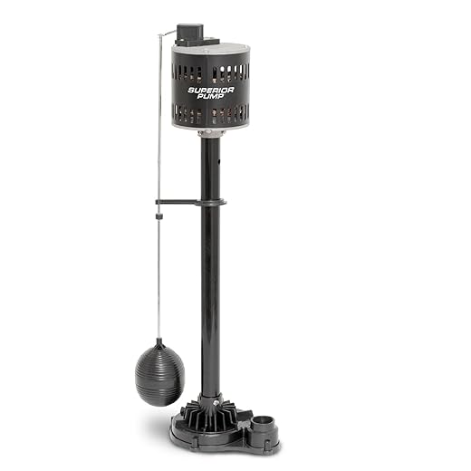 Superior Pump 92553 1/2 HP Thermoplastic Pedestal Pump, Black