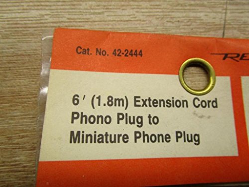 Cable de audio blindado Radio Shack 6 pies miniatura 3
