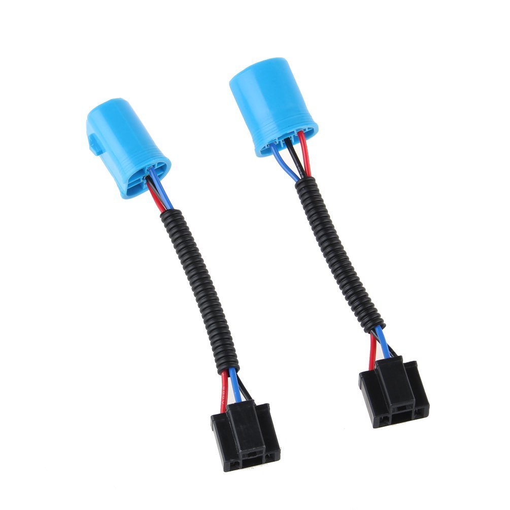 9007 Male to H4 Female Extension Conversion Harness Adapter 9007/H4 Conversion Wire For Hummer H2 Headlight (Blue)