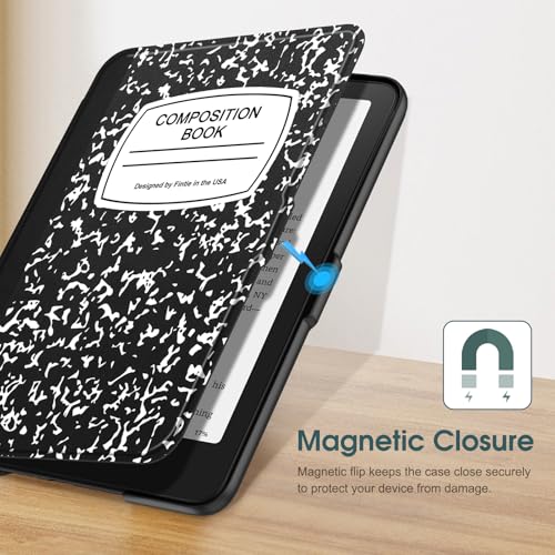 Image of Fintie Case for 7 inch All-New Kindle Paperwhite (12th Generation, 2024) and Kindle Colorsoft Signature Edition - Slim Lightweight Shell PU Leather Protective Cover with Auto Sleep /Wake, Composition Book