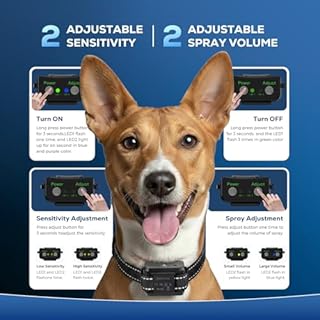 Collier Anti Aboiement Chien, Citronnelle Collier Anti Aboiement Chien Spray, Colliers de Dressage Rechargeables Et Sécuritaires avec 2 Sangles pour Le Remplacement