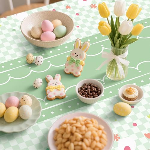 Kelool Easter Decorations,3 Pack Easter Tablecloth 54 x 108 Inch,Plastic Table Cloth Disposable,Tablecloths Rectangular for Easters Party Decorations,Easters Eggs Table Cloth Cover,Green Kelool Easter Decorations,3 Pack Easter Tablecloth 54 x 108 Inch,Plastic Table Cloth Disposable,Tablecloths Rectangular for Easters Party Decorations,Easters Eggs Table Cloth Cover,Green - Image 7