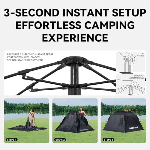 BLACKDOG Blackout Tienda de Camping, Carpa Instantánea Cabaña 60s Configuración Fácil miniatura 4