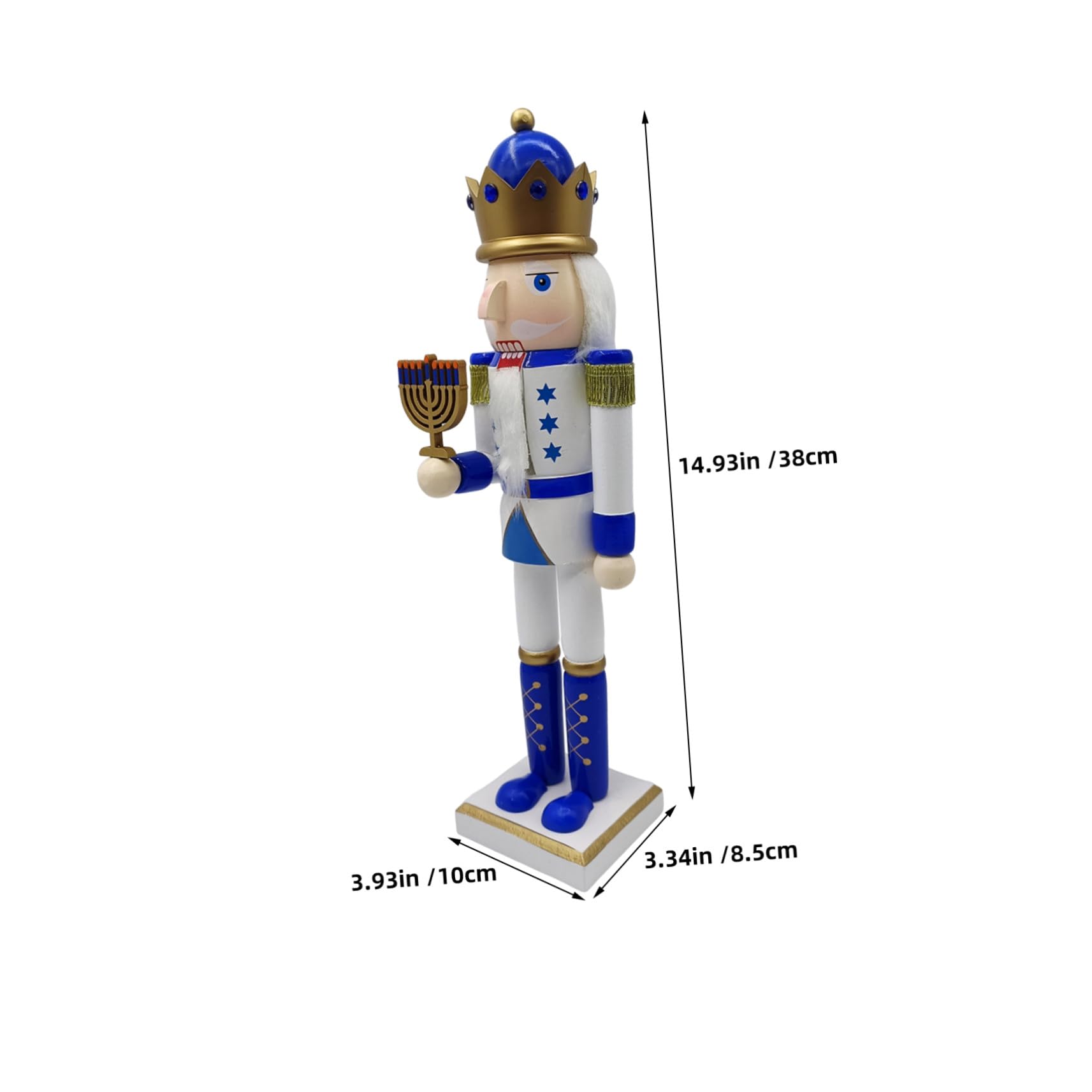 ULTECHNOVO Cascanueces de Hanukkah Madera Figura de Soldado Decoración de Mesa Letrero de Menorá Adorno Festivo Judío para Fiestas y Hogar