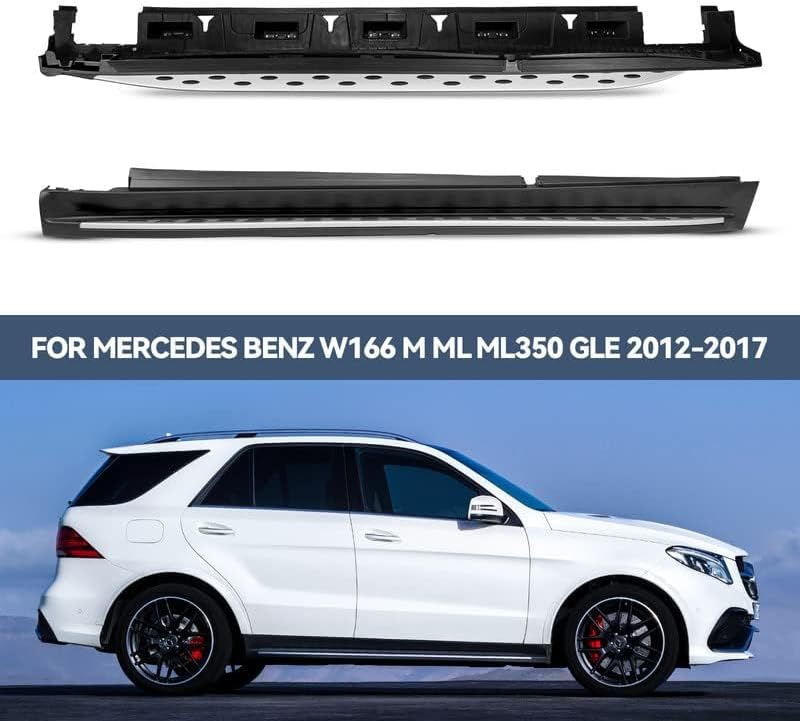 KYX Running Boards fit for Mercedes Benz W166 M ML ML350 GLE 2012-2017, Aluminum Alloy Car Door Side Steps Nerf Bars Truck Boards Step Rails 2012-2017 Mercedes Benz W166 M ML ML350 GLE