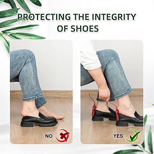 4Pack Lazy Shoe Helper Easy On Easy Off, Unisex Portable Plastic Handled Shoe Horn For Seniors, Elderly, Disabled, Kids, Menand Women, One Size Fits For All Shoe, Blue #TOP2