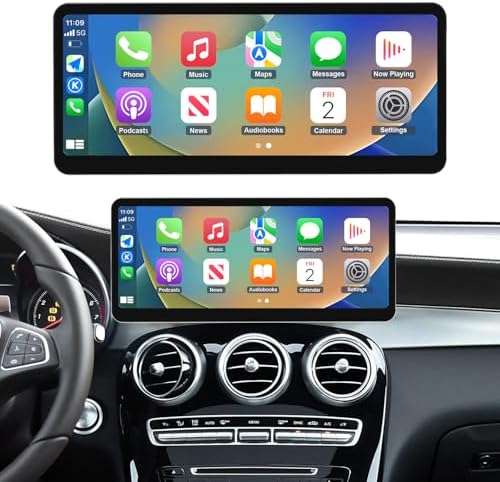 Road Top CarPlay Scherm, 12,3 inch Car Radio Touchscreen voor BMW 1/2 Serie F20/F21/F22 met EVO Systeem (2017-2019 jaar), Car Stereo met Smalle Rand, Compatibel met CarPlay/Android Auto/MirrorLink