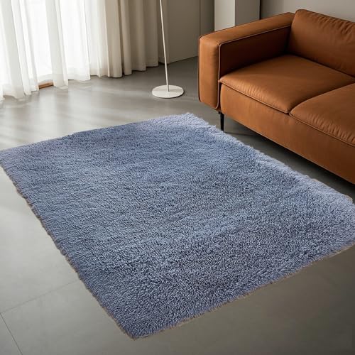 Alfombras de Área 40 x 150 cm Diferentes Tamaños Alfombras Salón Pelo Largo Esponjoso para Comedor, Dormitorio, Pasillo y Habitación Juvenil, Gris