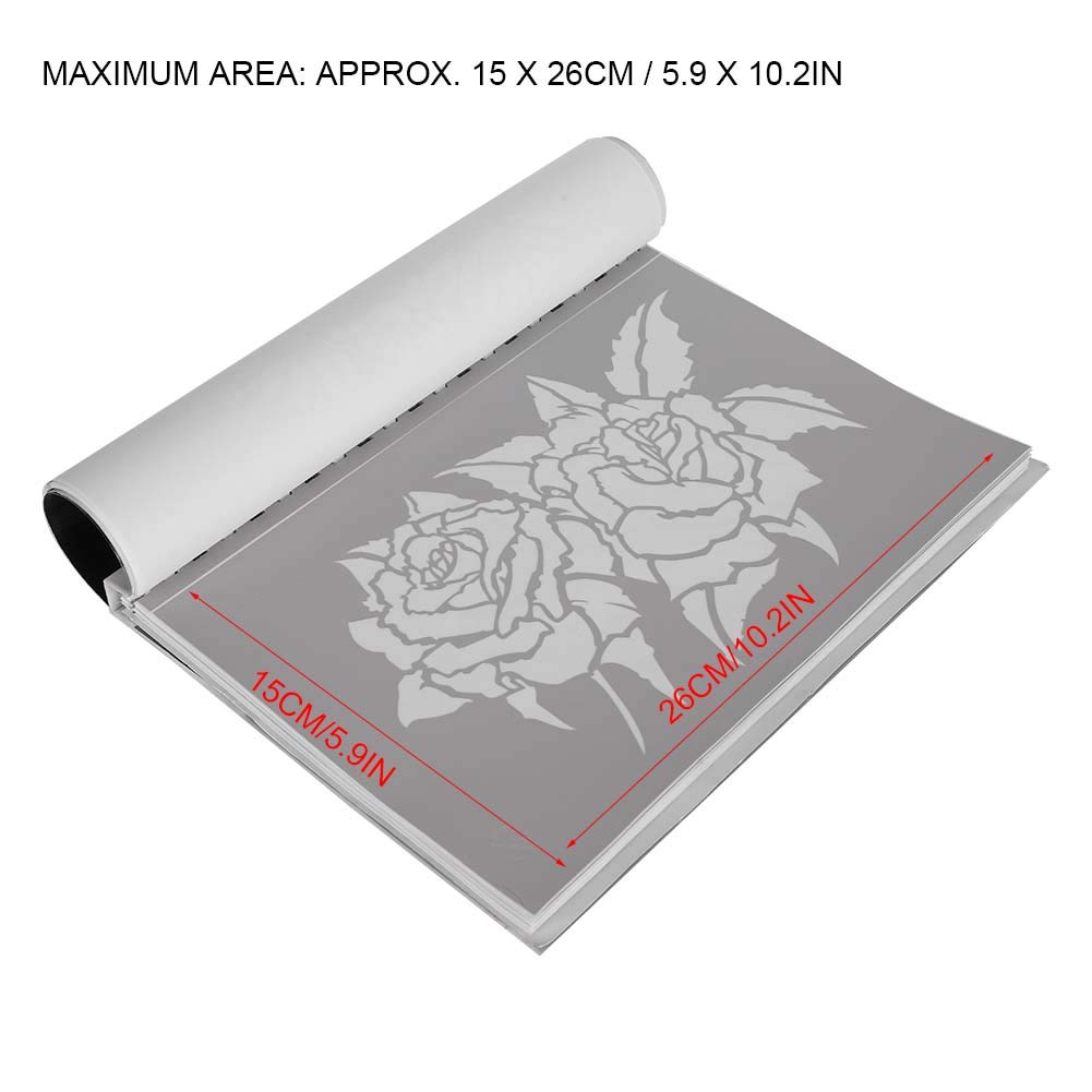 Juego de folleto de plantillas de tatuaje temporal con 30 diseños de plantillas reutilizables diferentes