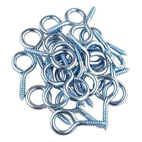 Wobe 50Pack of Eye Screws 1-5/8 Inch Eye Shape Screw Hooks Thread Self-Tapping Hanging Hooks Eyebolt Ring (1-5/8" Overall Length | 1/2" Eye Inner Dimension) Zinc Plated Cover