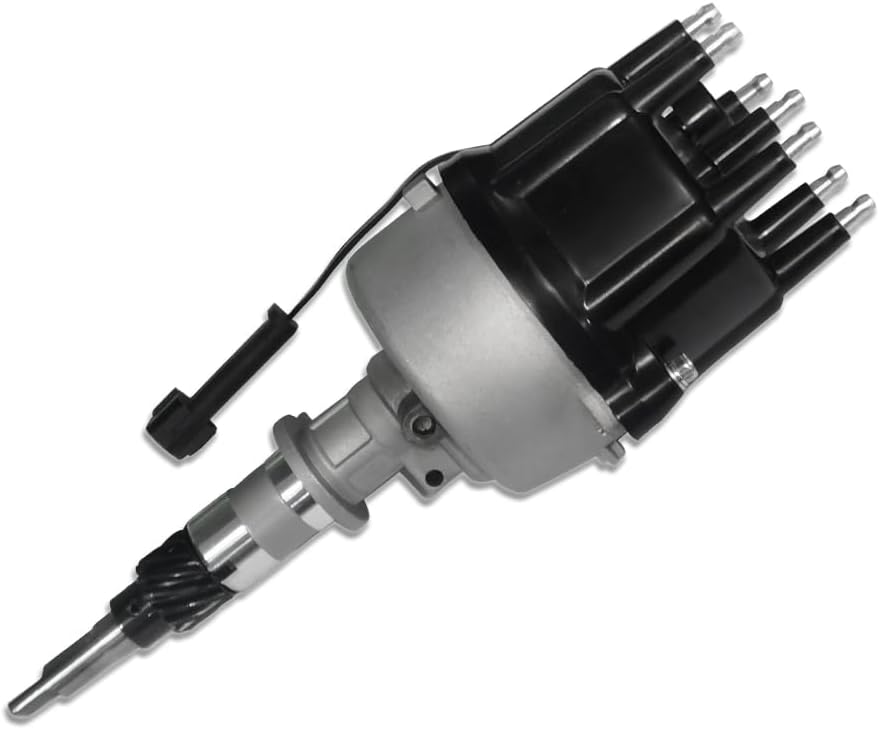 Ignition Distributor with Black Cap & Rotor Fits Jeep Wrangler Cherokee 4.0L Ford F250 5.0L(OE: DST4695, 56041034)