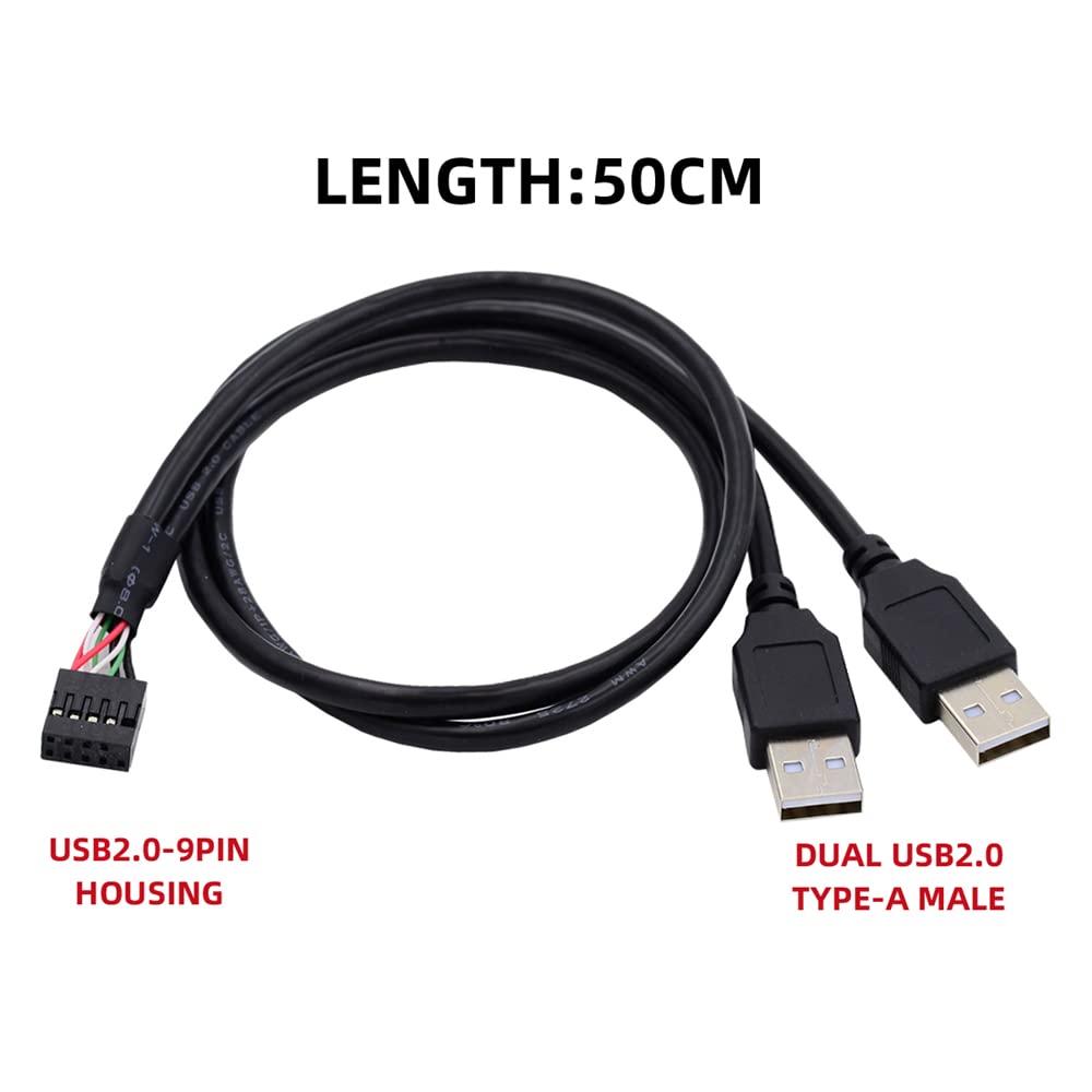 USB 2.0 Stecker Auf Motherboard Header – 20 Cm Kabel Für PC-Ans