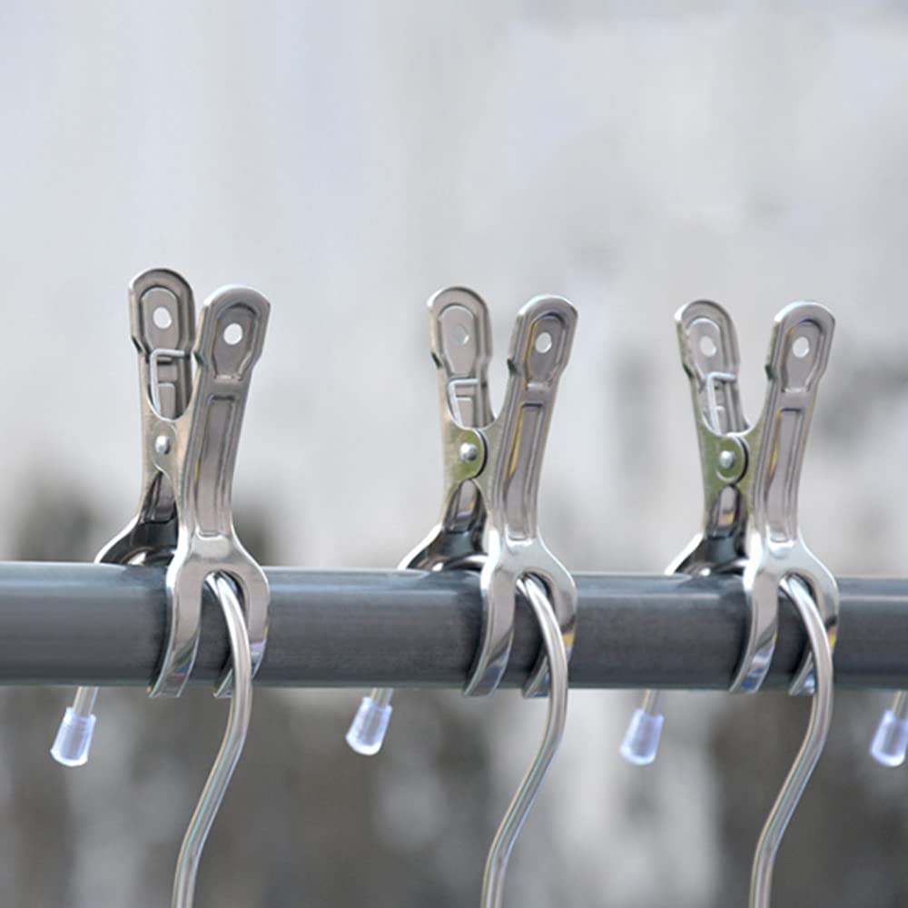 TopHomer 10 abrazaderas de acero inoxidable para toallas de playa, clips grandes resistentes al viento de 4.33 pulgadas, pinzas para ropa de edredón, pinzas para tumbonas, tumbonas