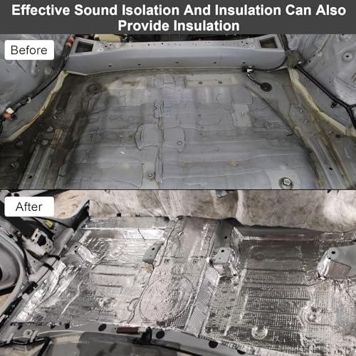 12 Stück Dämmmatte Auto Schallschutzmatte 250 x 180 x 5mm Isolierung Matte Schallschutz Isoliermatte Selbstklebend KFZ Lärmschutz Alubutyl Matte für Schalldämmung Isolierung Wasserdicht Feuerfest