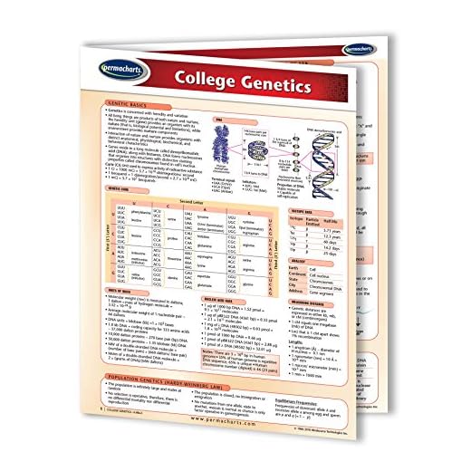 College Genetics DNA Genome Guide - Biology Quick Reference Guide by Permacharts