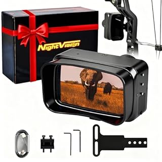 FENJANER Archery Night Vision Bow Sight - 4K Night Vision Digital Crosshair Monocular Scope with Rechargeable Battery for Compound Bow Crossbow 5X Digital Zoom, Adaptable Right or Left Handed Mount