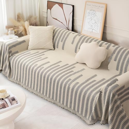 GIIPET ソファーカバー 犬猫対策 北欧風 マルチカバー 長方形/四角 多機能 ブランケット ベッドカバー フリンジ付き ソファカバー 1人掛け 2人掛け 3人掛け 肘付き 犬猫用シート 爪とぎ防止 傷防止 防塵 汚れ防止 ブランケット 柔らかい シン