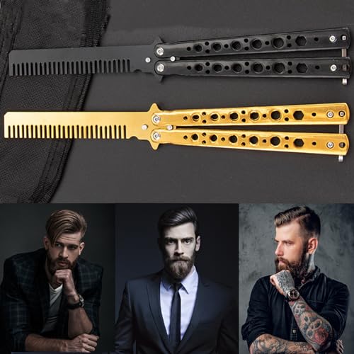Butterfly Comb, 2 peines plegables de acero inoxidable miniatura 2